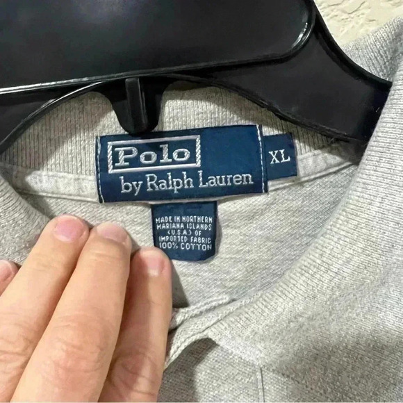 Polo By Ralph Lauren Men’s Cotton Gray Polo Shirt Short Sleeve Size XL Collared - Picture 4 of 13